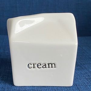 Chic Modern Ceramic cream server.  Carton shape.
